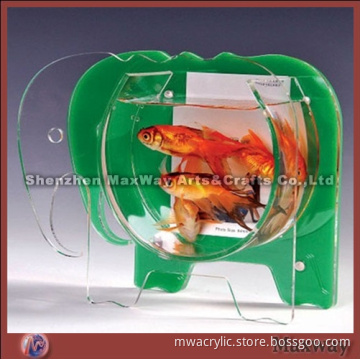 Ingenious Modern Clear Tabletop Acrylic Fish Bowl/Fish Jar/Tank/Aquarium with Photo Frame